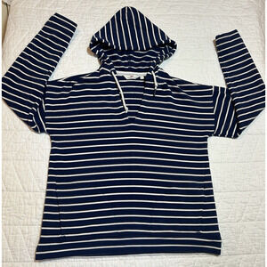 Vineyard Vines Hoodie Womens size small Blue White Stripe Pockets Coastal Beach